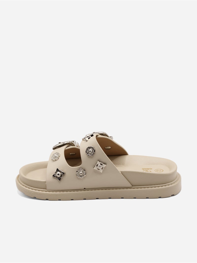 Sandalen met studs Beige - Kiabi