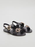 Sandalen met studs op de riempjes zwart - Kiabi