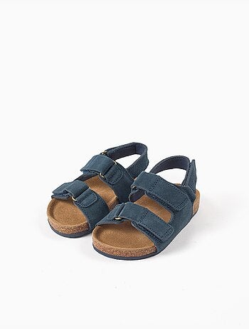 Sandalen met suède voetbed en kurken binnenzool