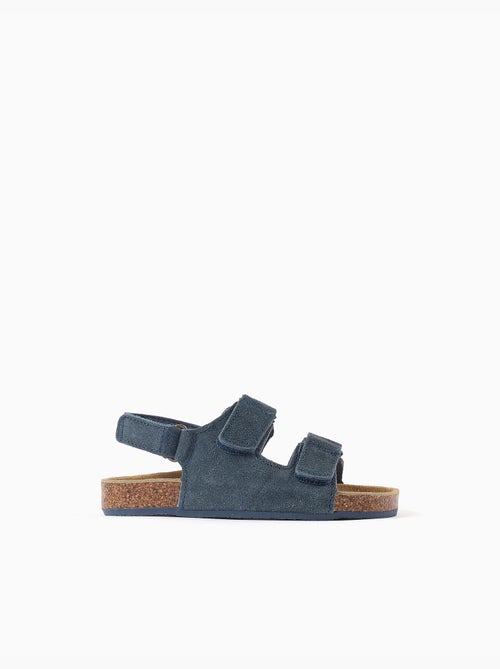 Sandalen met suède voetbed en kurken binnenzool - Kiabi