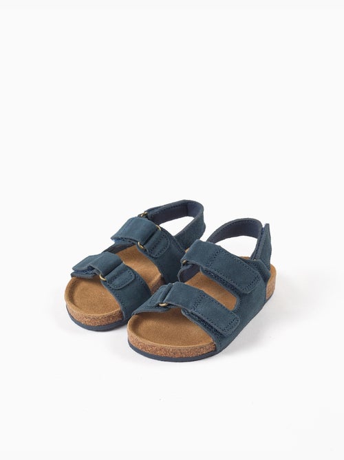 Sandalen met suède voetbed en kurken binnenzool - Kiabi
