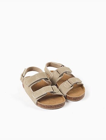 Sandalen met suède voetbed en kurken binnenzool