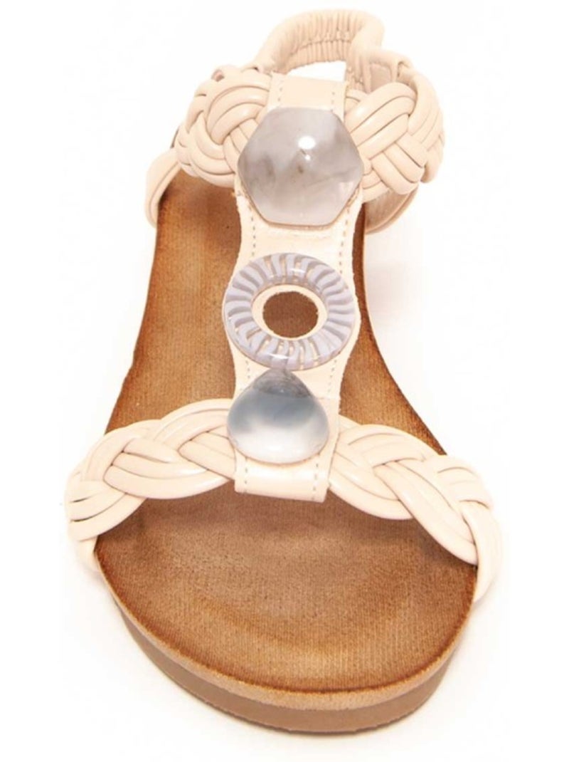 Sandalen Met Wedge Synthetisch Materiaal Montevita Beige - Kiabi
