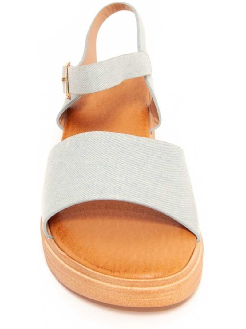 Sandalen Met Wedge Synthetisch Materiaal Montevita Blauw - Kiabi