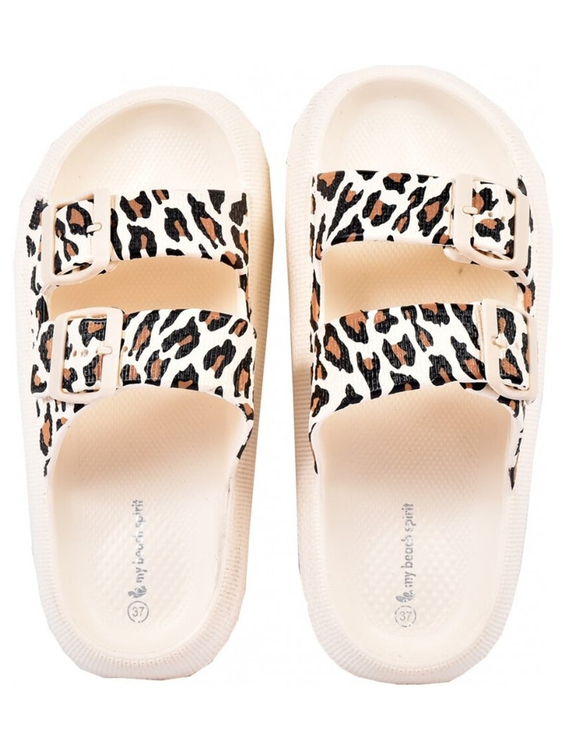 Sandalen Mules EVA Gesp Ecru - Kiabi