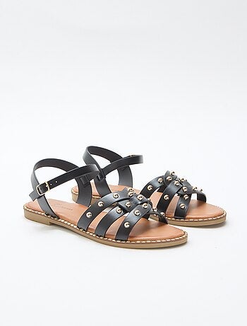 Sandalen van imitatieleer met bandjes met studs