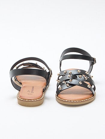 Sandalen van imitatieleer met bandjes met studs