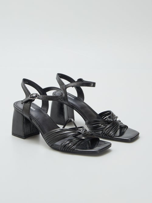 Sandalen van imitatieleer met hak - Kiabi