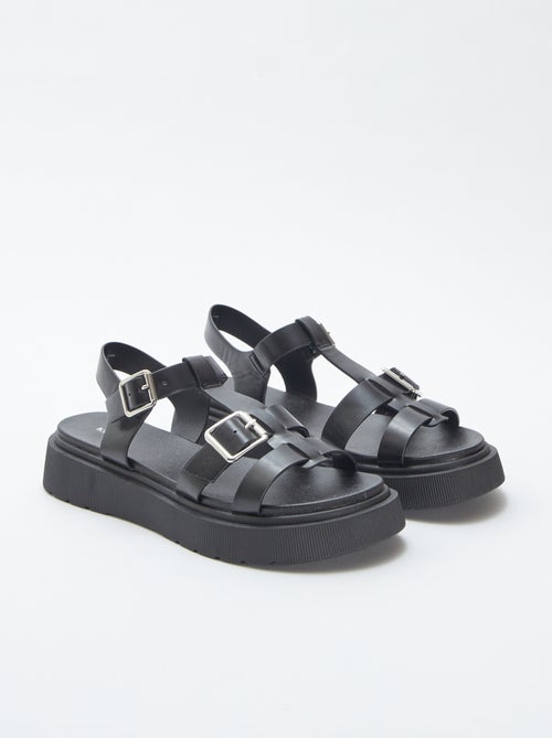 Sandalen van imitatieleer - Kiabi