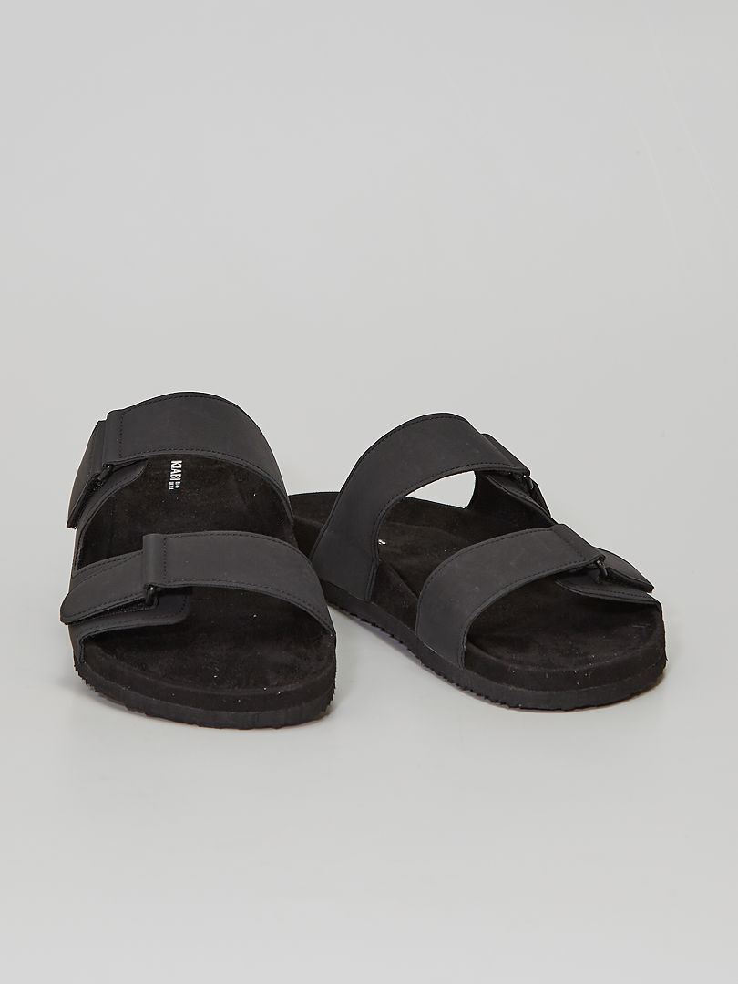 Sandalen van imitatieleer zwart - Kiabi