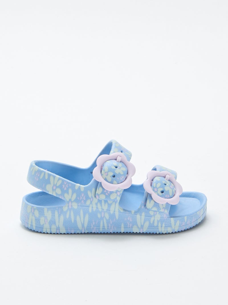 Sandalen van plastic met bloemenmotief Blauw - Kiabi