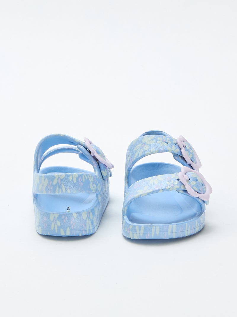 Sandalen van plastic met bloemenmotief Blauw - Kiabi