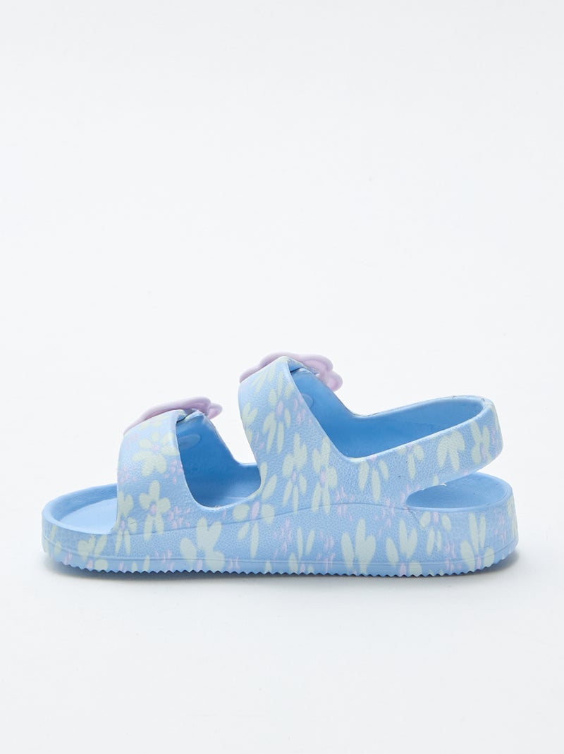 Sandalen van plastic met bloemenmotief Blauw - Kiabi