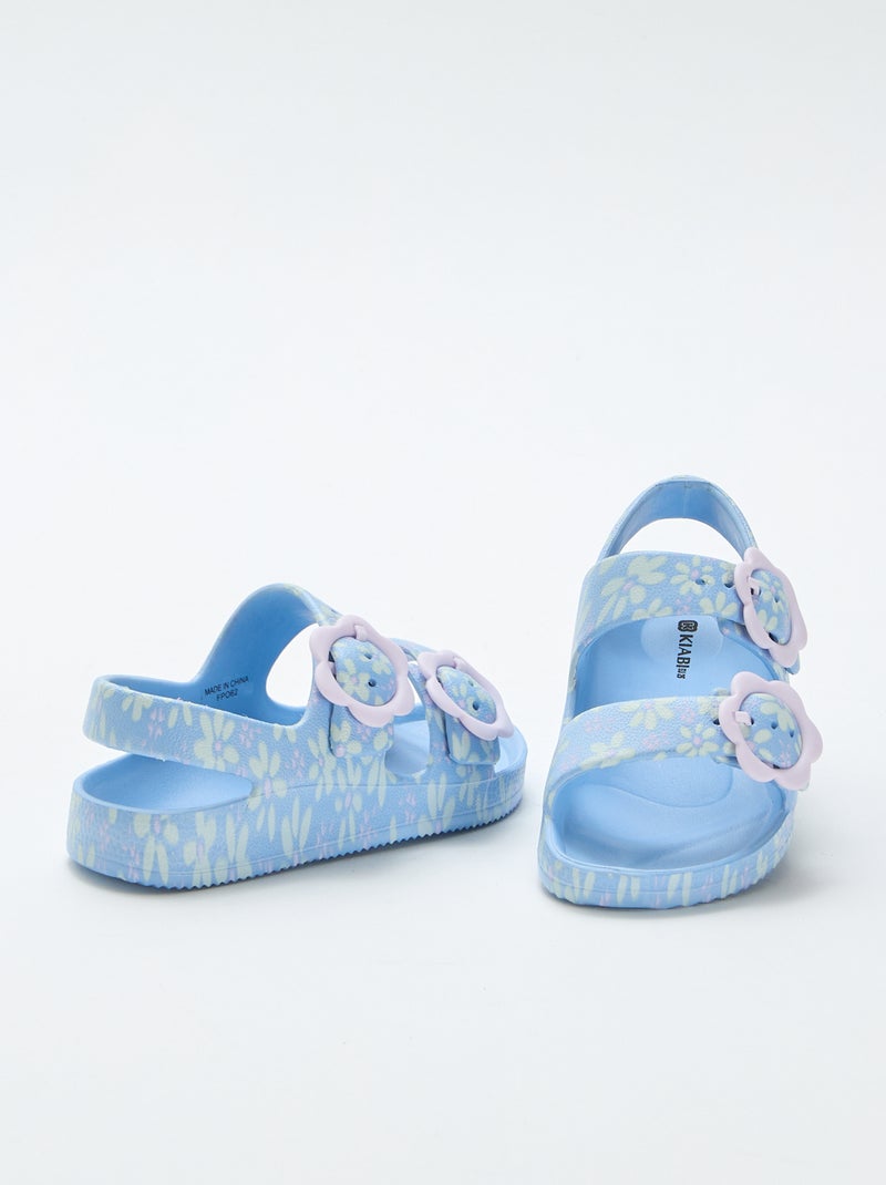 Sandalen van plastic met bloemenmotief Blauw - Kiabi