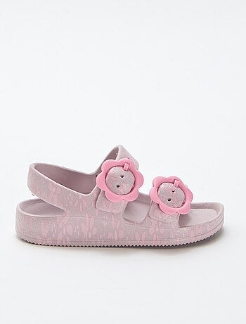 Sandalen van plastic met bloemenmotief