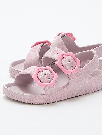 Sandalen van plastic met bloemenmotief