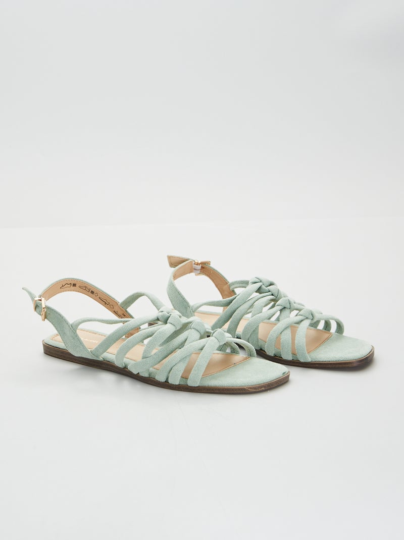 Sandalen van suèdine GROEN - Kiabi