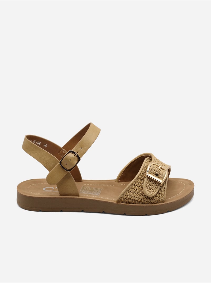 Sandales à boucle Crème - Kiabi