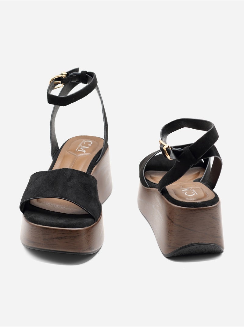 Sandales à bride et ardillon Noir - Kiabi