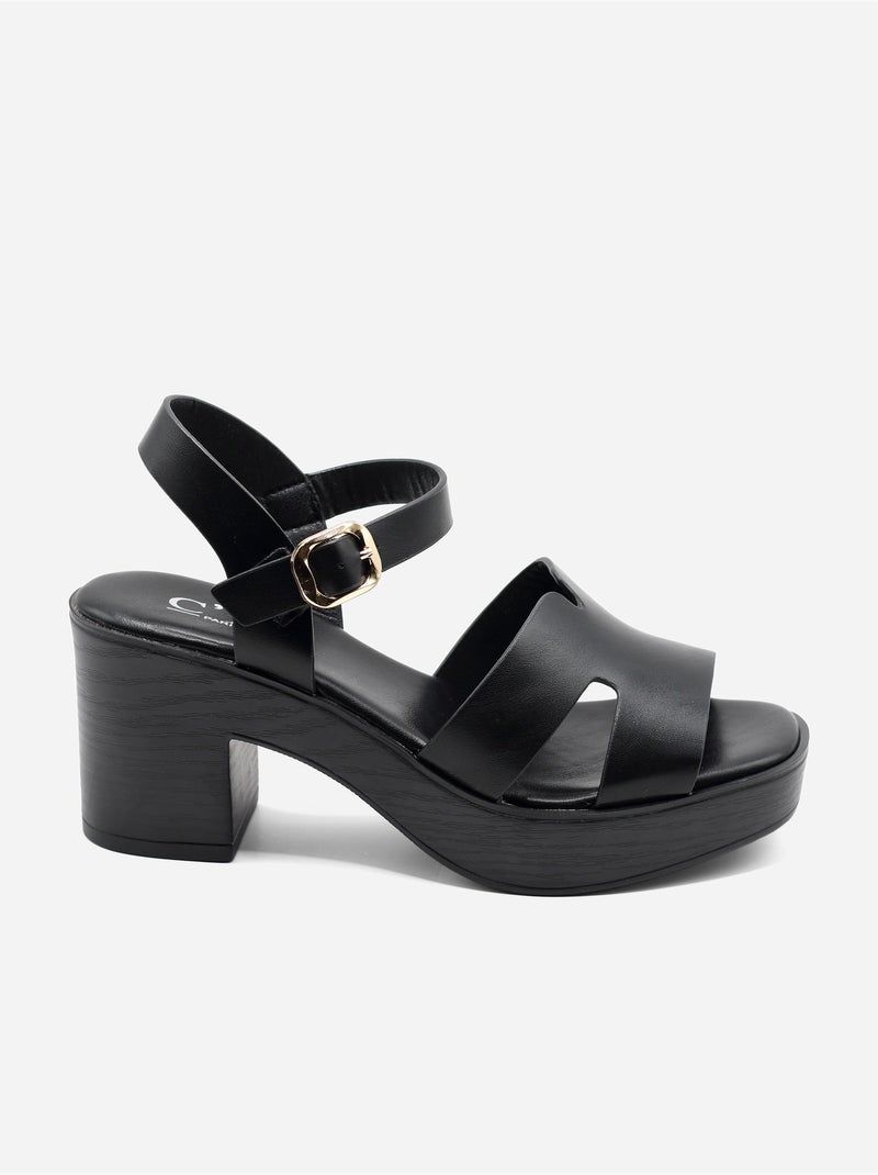 Sandales à bride et ardillon Noir - Kiabi