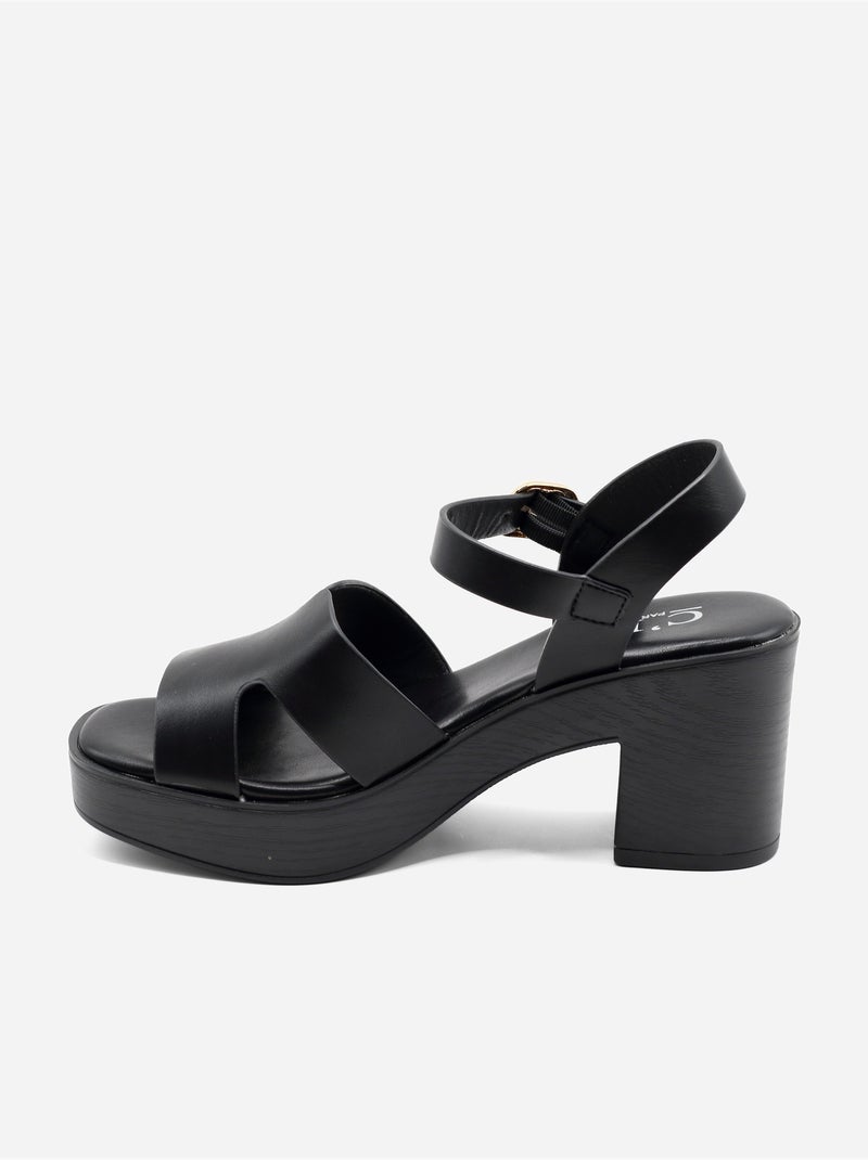 Sandales à bride et ardillon Noir - Kiabi