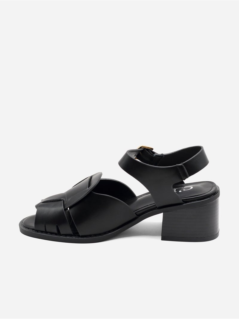 Sandales à bride et ardillon Noir - Kiabi