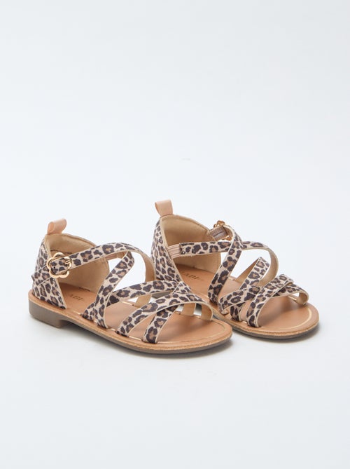 Sandales à brides à motifs léopard - Kiabi