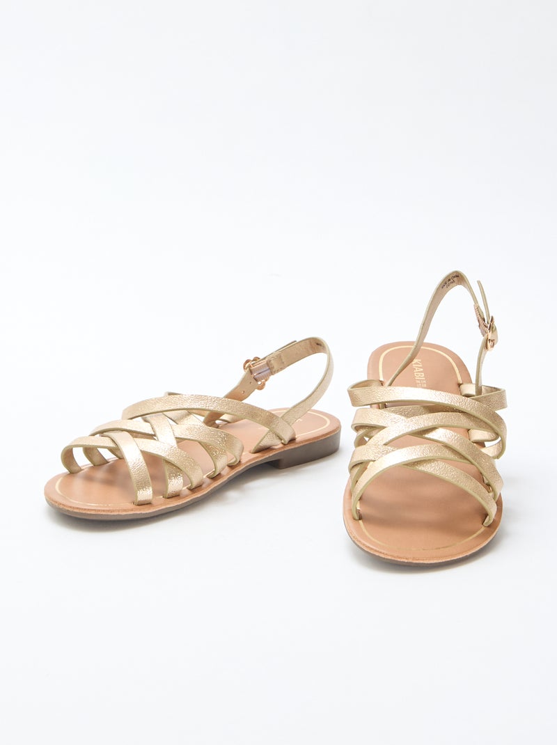 Sandales à brides avec boucles Jaune - Kiabi