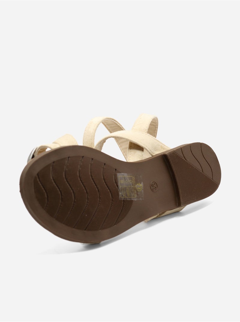 Sandales à brides croisées Beige - Kiabi