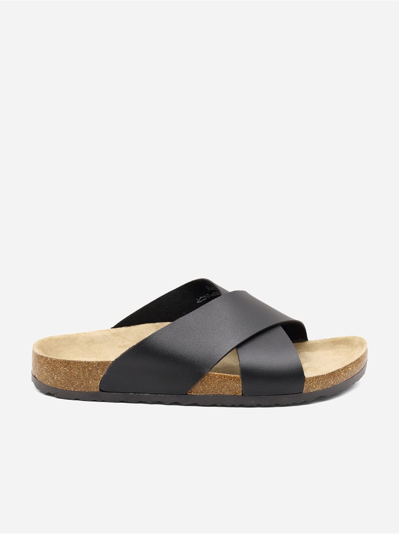 Sandales à brides croisées Noir - Kiabi