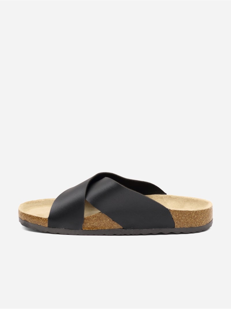 Sandales à brides croisées Noir - Kiabi