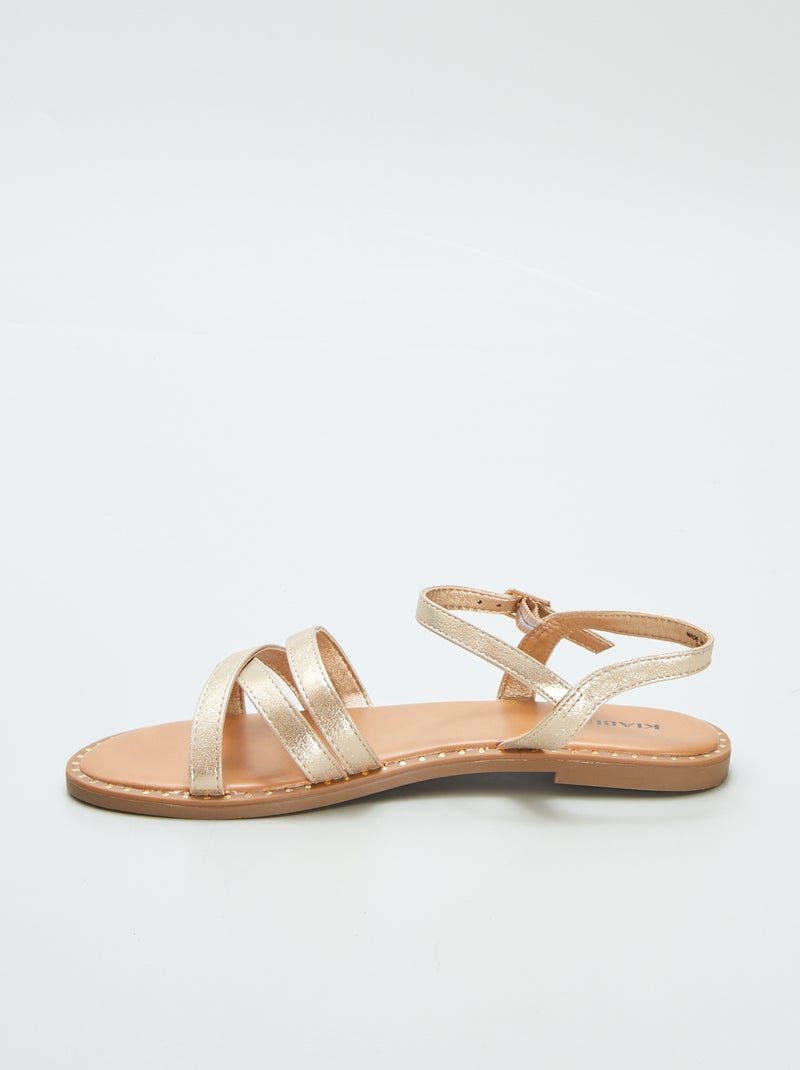 Sandales à brides doré Jaune - Kiabi