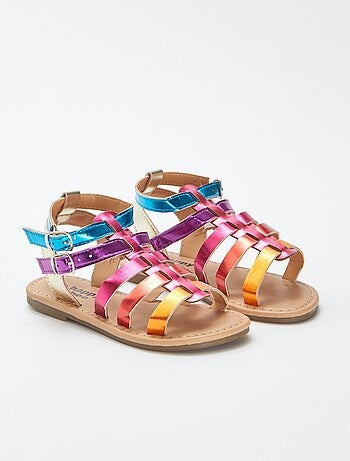 Sandales à brides multicolores