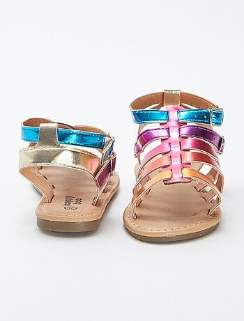 Sandales à brides multicolores