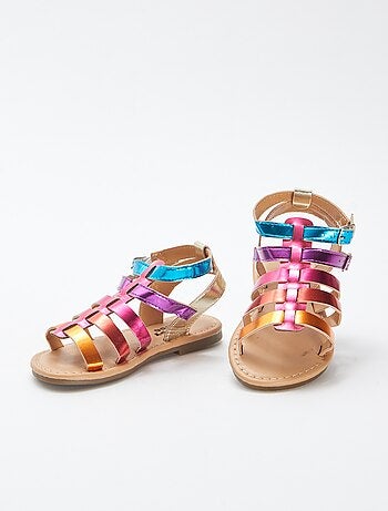 Sandales à brides multicolores