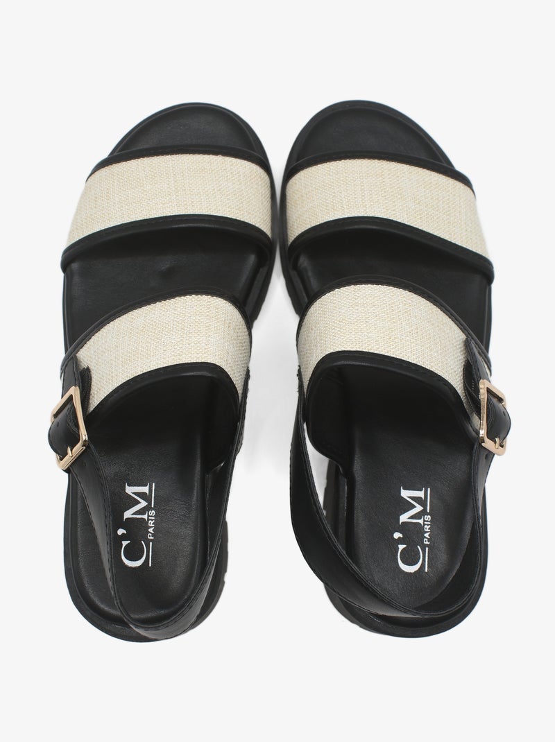 Sandales à brides Noir - Kiabi