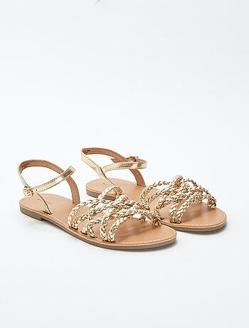 Sandales à brides tressées et croisées