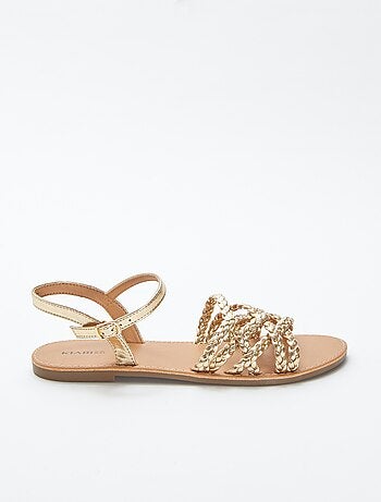 Sandales à brides tressées et croisées