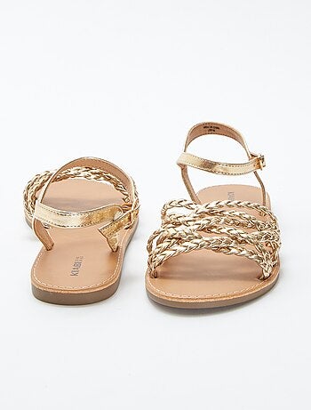 Sandales à brides tressées et croisées