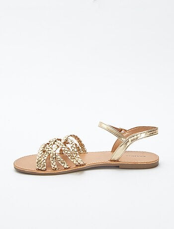 Sandales à brides tressées et croisées