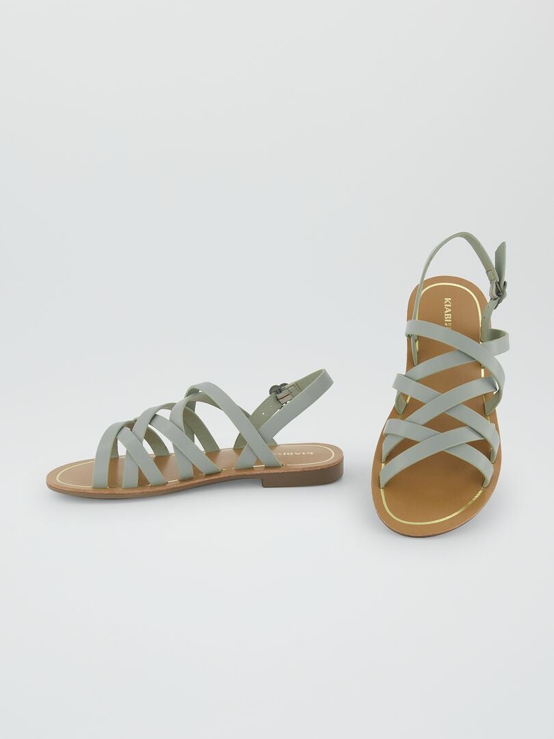 Sandales à brides Vert - Kiabi
