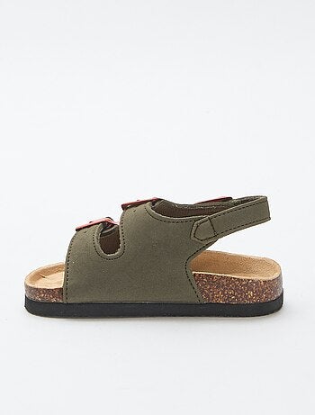 Sandales à double bride avec boucles