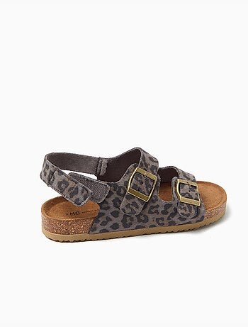 Sandales à imprimé animal, mo fashion