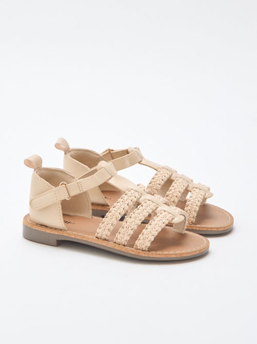 Sandales à lanières 'paille' - Kiabi