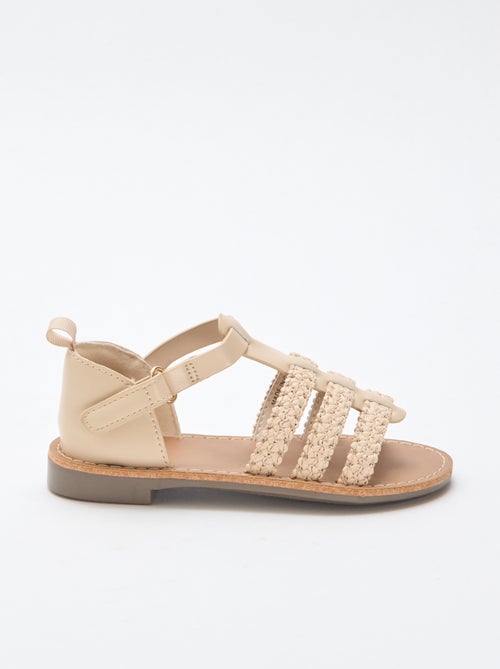 Sandales à lanières 'paille' - Kiabi