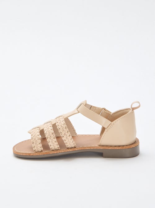 Sandales à lanières 'paille' - Kiabi