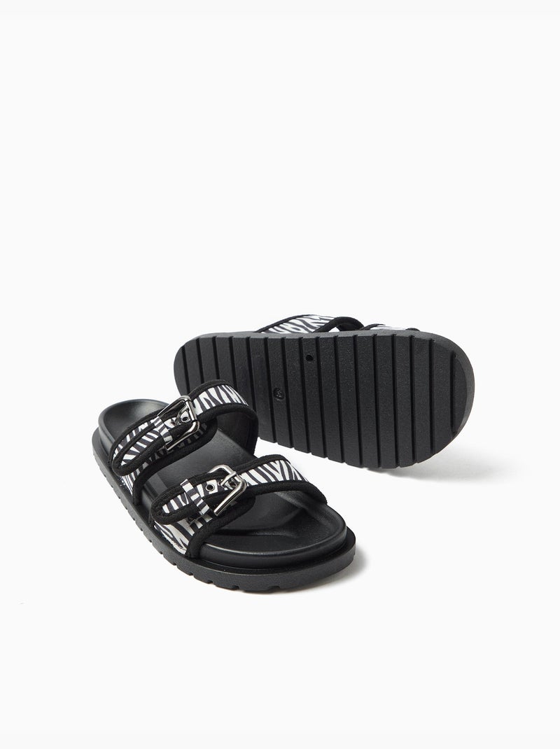 Sandales à motifs d’animaux, MO Fashion Noir - Kiabi