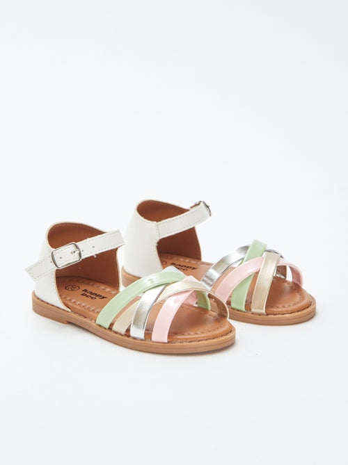 Sandales à multi-brides colorées - Kiabi