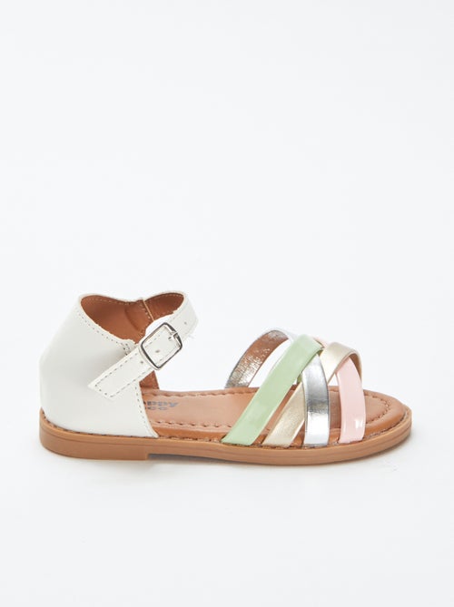 Sandales à multi-brides colorées - Kiabi