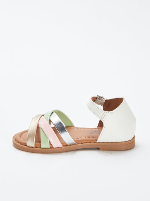 Sandales à multi-brides colorées - Kiabi